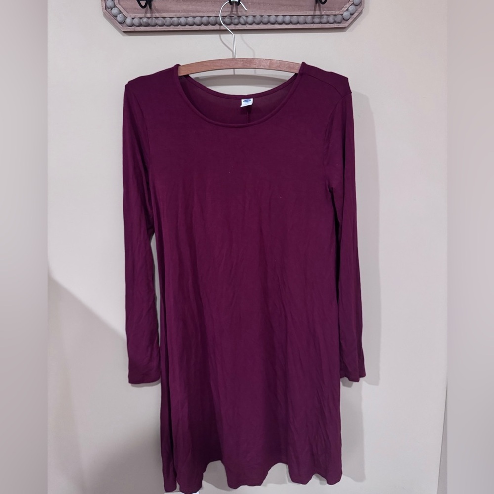 Old Navy Burgundy Long Sleeve Dress